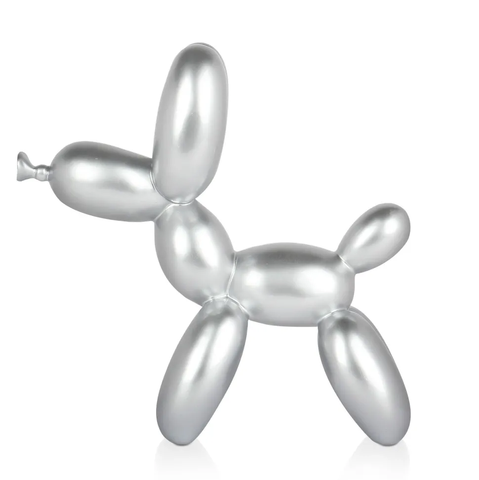 Balloon Dog 27cm Silver Resin Indoor Sculpture