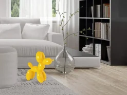 Balloon Dog 46cm Yellow Resin Indoor Sculpture