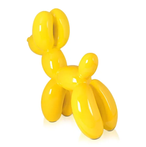 Balloon Dog 46cm Yellow Resin Indoor Sculpture