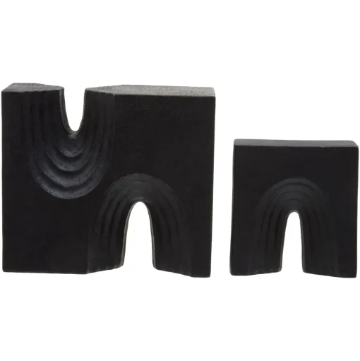 Block Symphony 18cm Black Resin Indoor Sculptures