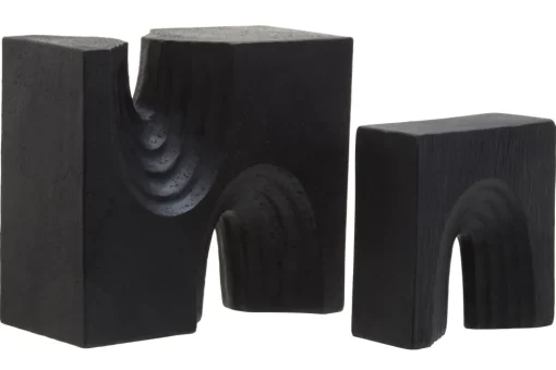 Block Symphony 18cm Black Resin Indoor Sculptures