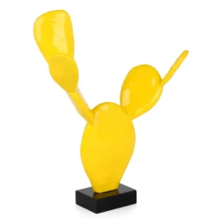 Cactus Bloom 61cm Yellow Resin Indoor Sculpture
