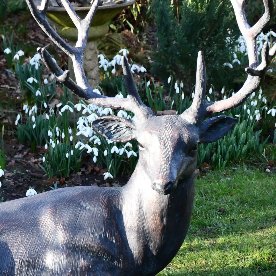 Classic Stag 84cm Bronze Metal Garden Statue