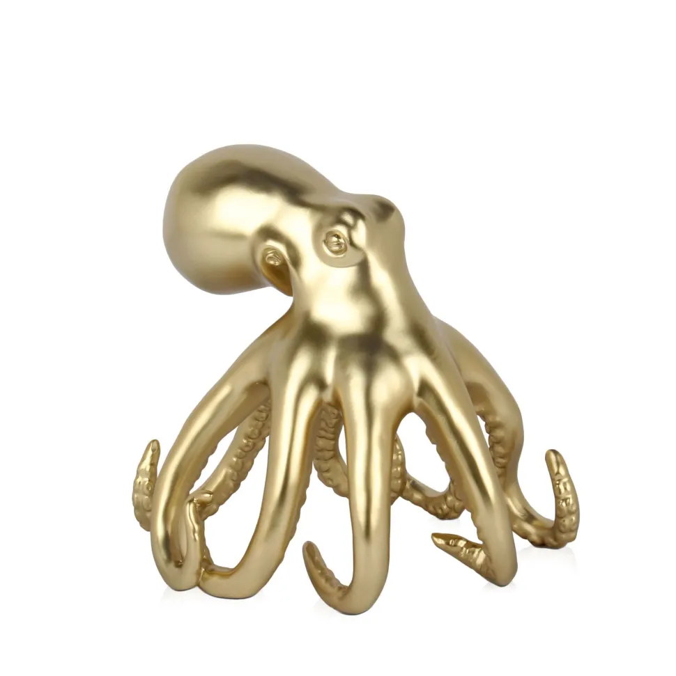 Cosmic Octopus 22cm Gold Resin Indoor Sculpture