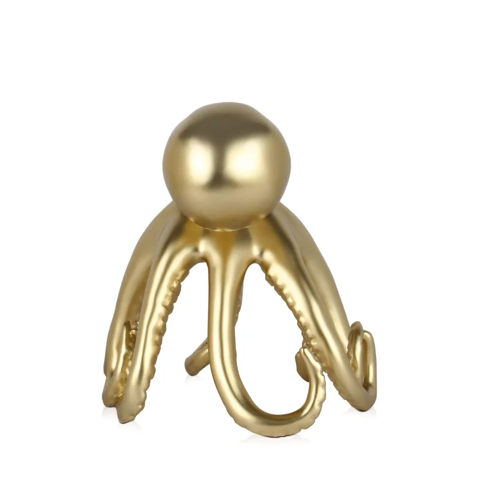 Cosmic Octopus 22cm Gold Resin Indoor Sculpture