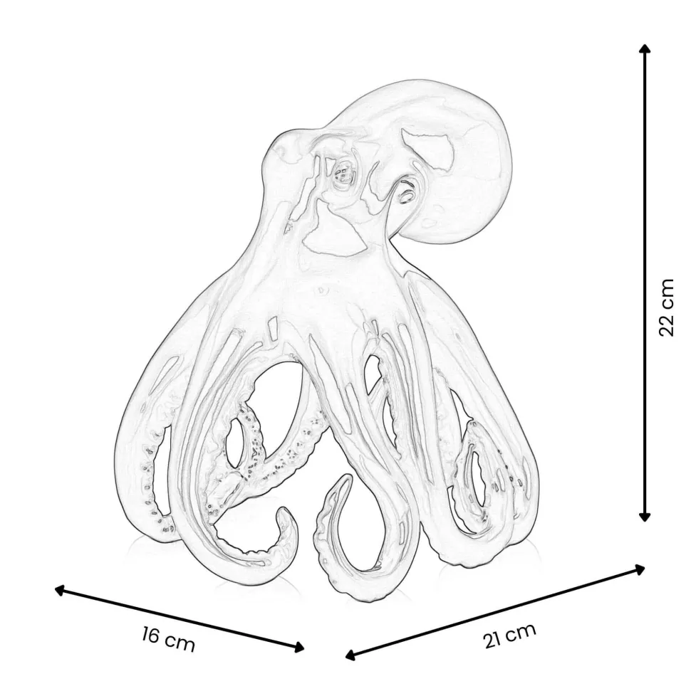 Cosmic Octopus 22cm Gold Resin Indoor Sculpture