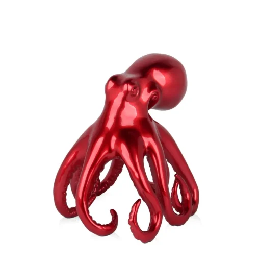 Cosmic Octopus 22cm Red Resin Indoor Sculpture