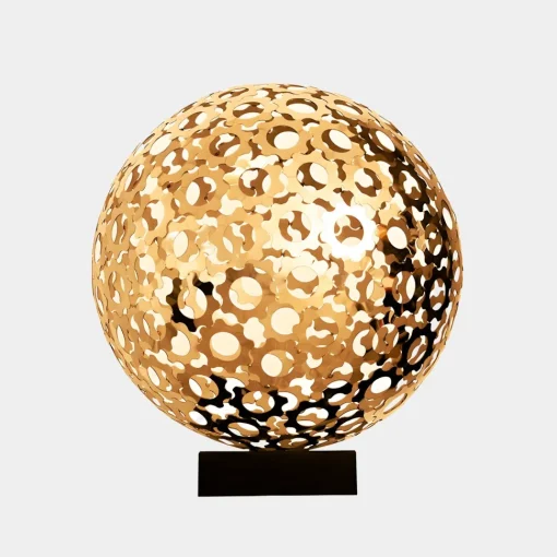 Cosmic Sphere 44cm Gold Metal Indoor Sculpture