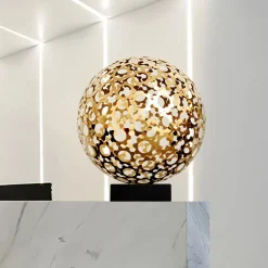Cosmic Sphere 44cm Gold Metal Indoor Sculpture