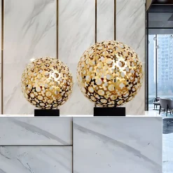 Cosmic Sphere 44cm Gold Metal Indoor Sculpture