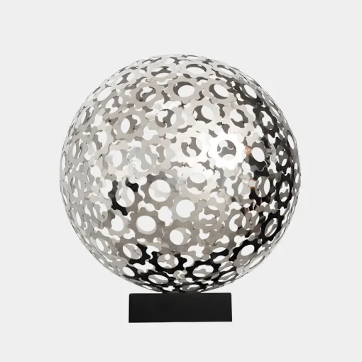 Cosmic Sphere 48cm Silver Metal Indoor Sculpture