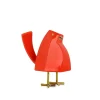 Cubic Bird 14cm Orange Resin Indoor Sculpture