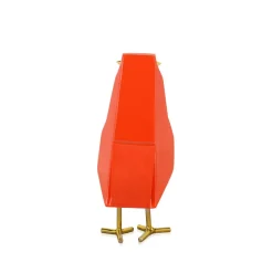 Cubic Bird 18cm Orange Resin Indoor Sculpture