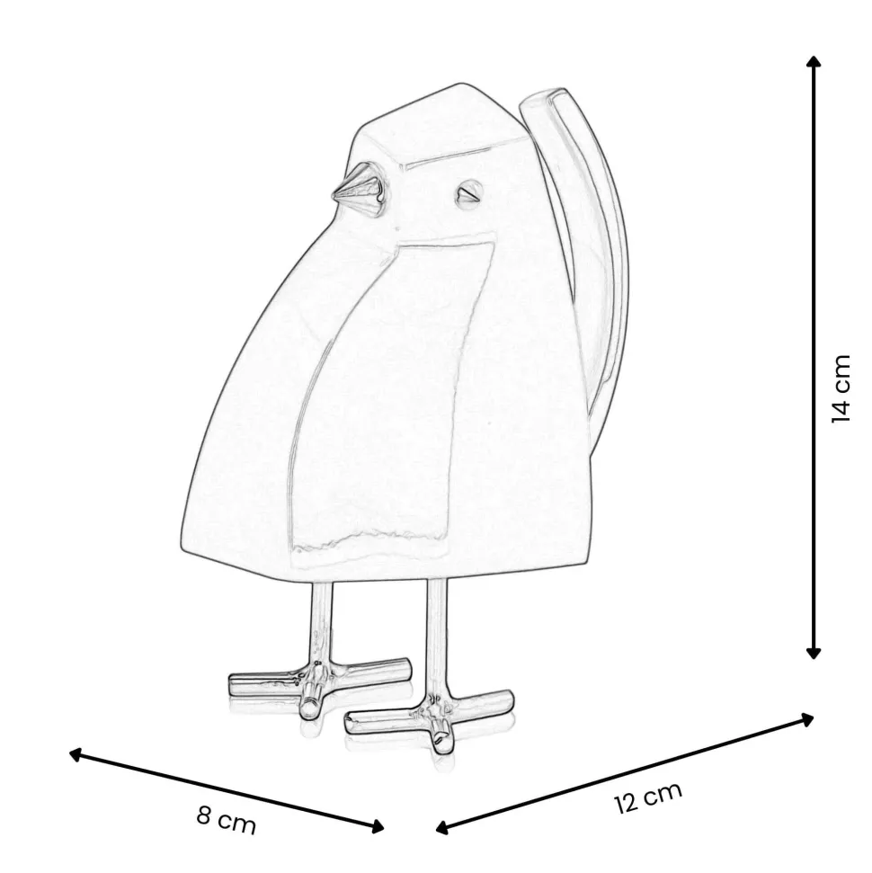 Cubic Bird 14cm Orange Resin Indoor Sculpture