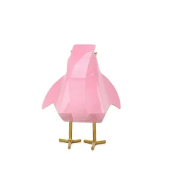 Cubic Bird 18cm Pink Resin Indoor Sculpture
