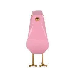Cubic Bird 30cm Pink Resin Indoor Sculpture