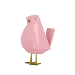 Cubic Bird 18cm Rosa Pink Resin Indoor Sculpture