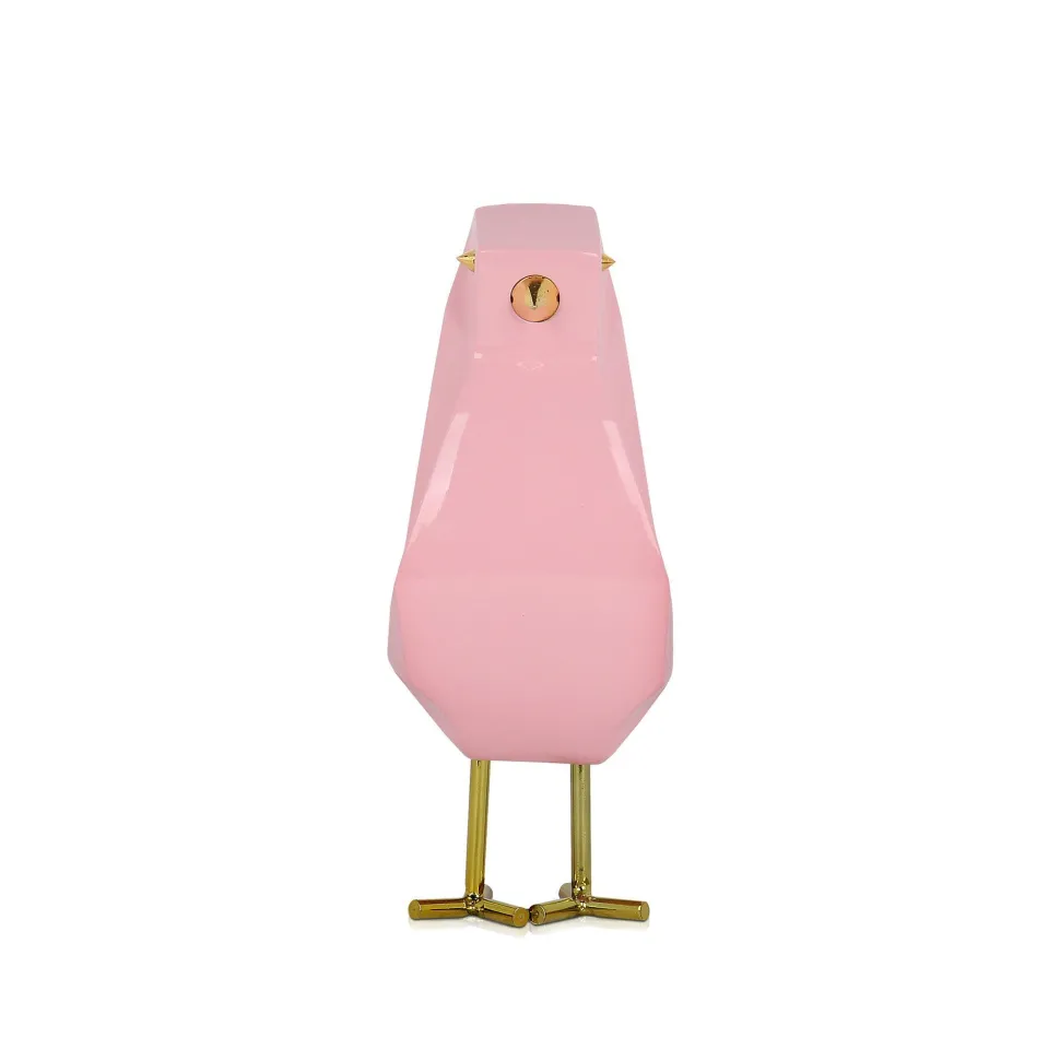 Cubic Bird 18cm Rosa Pink Resin Indoor Sculpture