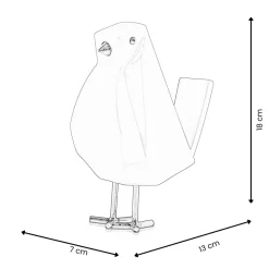 Cubic Bird 18cm Rosa Pink Resin Indoor Sculpture