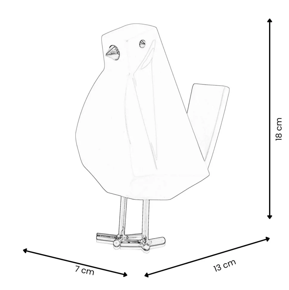 Cubic Bird 18cm Rosa Pink Resin Indoor Sculpture