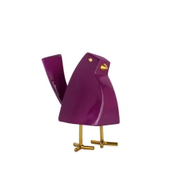 Cubic Bird 14cm Violet Resin Indoor Sculpture