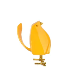 Cubic Bird 14cm Yellow Resin Indoor Sculpture