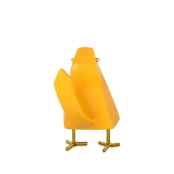 Cubic Bird 14cm Yellow Resin Indoor Sculpture
