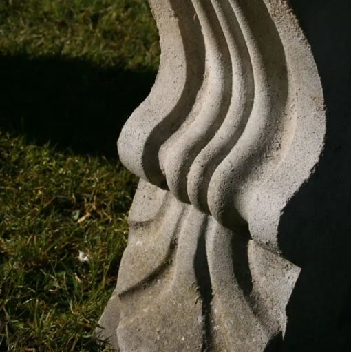 Curved Plain Double Stone Garden Bench