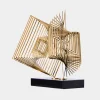 Cyber Book 46cm Gold Metal Indoor Sculpture
