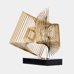 Cyber Book 46cm Gold Metal Indoor Sculpture