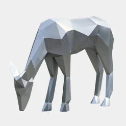 Deer 90cm Geometric Metal Garden Sculpture