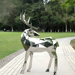 Deer 158cm Geometric Metal Garden Sculpture