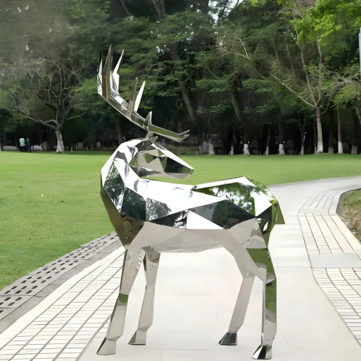 Deer 158cm Geometric Metal Garden Sculpture