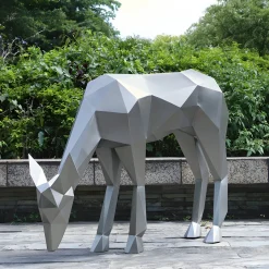 Deer 90cm Geometric Metal Garden Sculpture