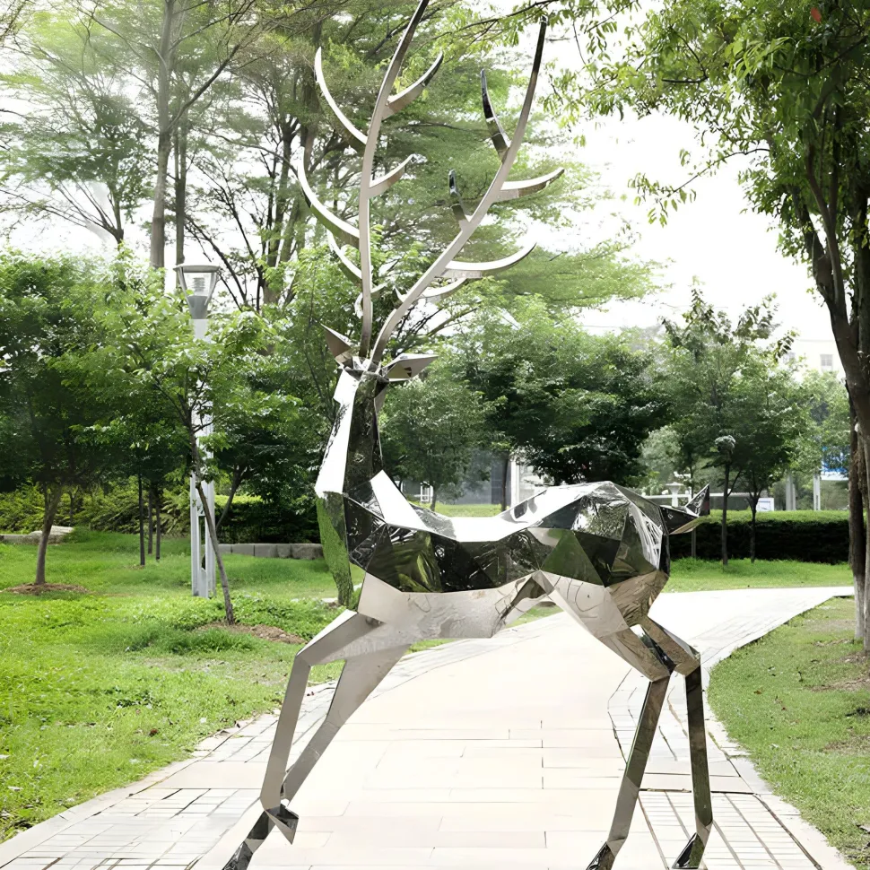 Deer 258cm Geometric Metal Garden Sculpture