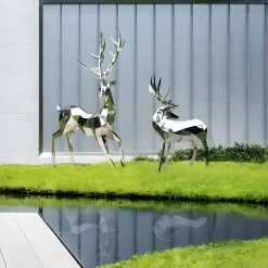 Deer 198cm Geometric Metal Garden Sculpture