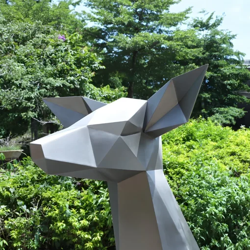 Deer 90cm Geometric Metal Garden Sculpture