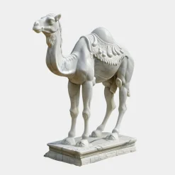 Desert Camel 160cm White Marble Garden Statue v6