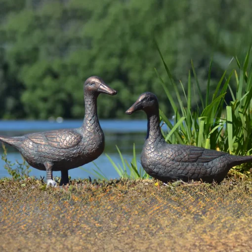 Ducks Aged Bronze Garden Ornaments