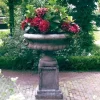 Edwardian Stone Garden Planter on Plain Pedestal
