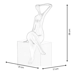 Elegant Grace 38cm Teal Resin Indoor Sculpture