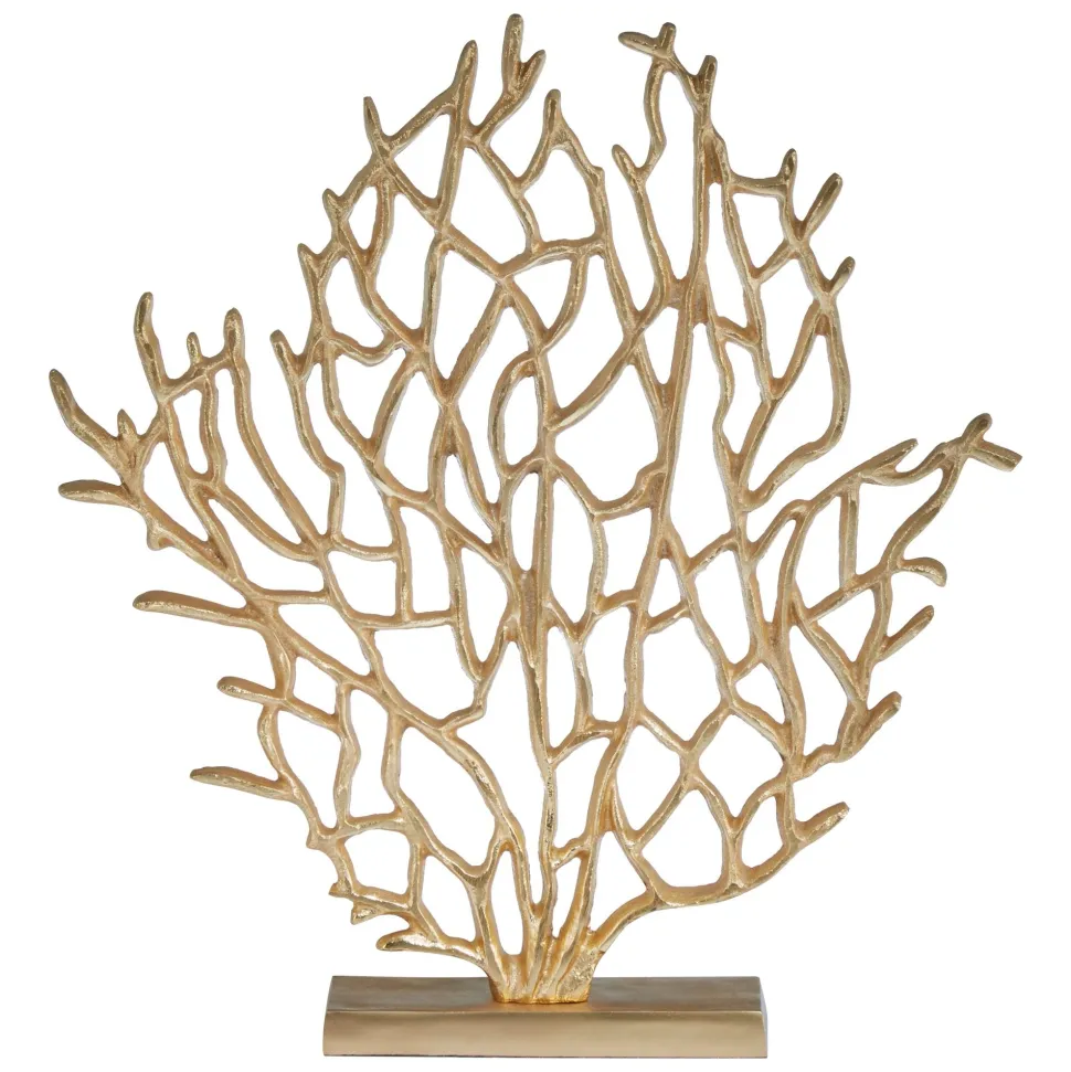 Euphoric Coral 40cm Gold Metal Indoor Sculpture