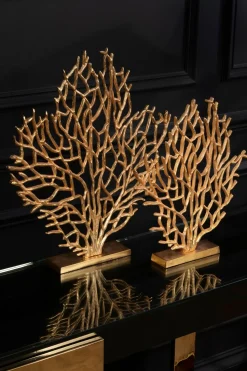 Euphoric Coral 40cm Gold Metal Indoor Sculpture