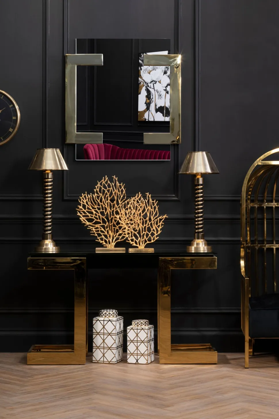 Euphoric Coral 40cm Gold Metal Indoor Sculpture