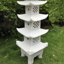 Five Tier Japanese Pagoda Lantern Marble Garden Ornament