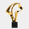 Flow Motion 90cm Gold Metal Indoor Sculpture v2