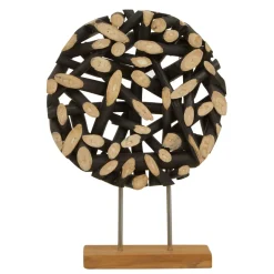 Forest Orb 50cm Black Wood Indoor Sculpture