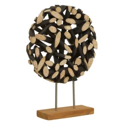 Forest Orb 50cm Black Wood Indoor Sculpture
