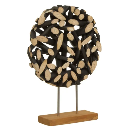 Forest Orb 50cm Black Wood Indoor Sculpture