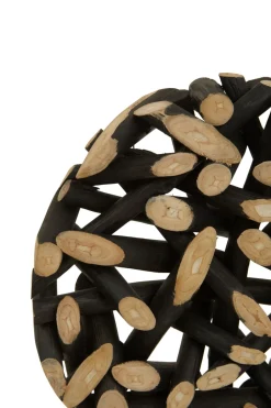 Forest Orb 50cm Black Wood Indoor Sculpture